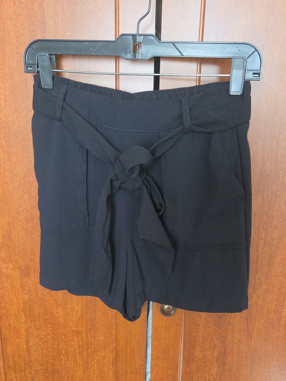 a new day Black High-Waist Tie-Belt Women's Shorts